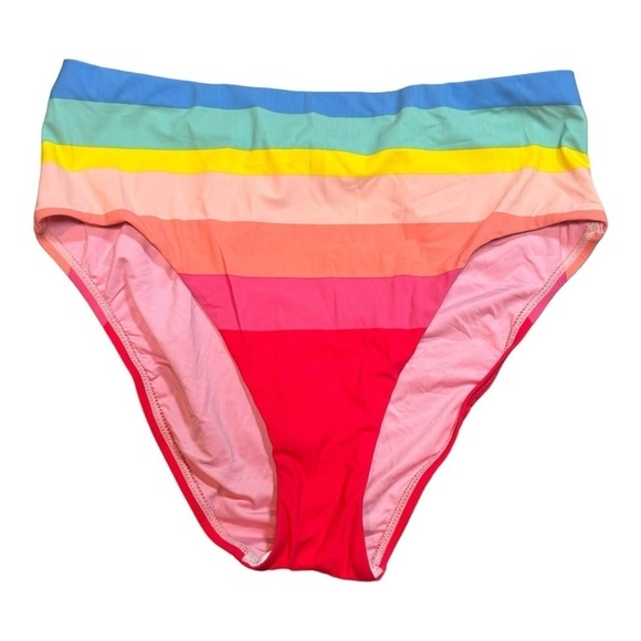 La Blanca Striped Bandeau High Waisted Bikini NWOT - Picture 6 of 9